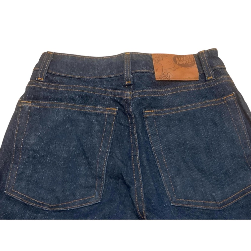 Naked & Famous Golden Hour Selvedge Jeans Womens 24 Blue Excellent Slub Stretch